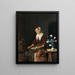 The little breakfast of cats - Gabriel Metsu — framed artwork on a wall