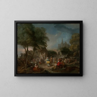 La danse de campagne - Gabriel de Saint-Aubin — framed artwork on a wall