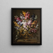a pair of still life flower paintings in ornate gilded urns, each on a stone pedestal - Gabriel de la Corte — framed artwork on a wall