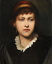 Portrait of a girl with a bonnet and earrings - Gabriel von Max — artwork view