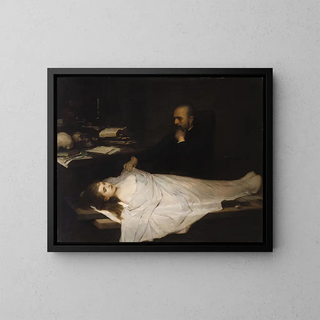 L'Anatomie - Gabriel von Max — framed artwork on a wall