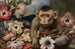 Flowers of Birthday, monkey with anemones - Gabriel von Max — artwork view