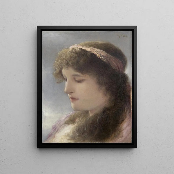 In thoughts - Gabriel von Max — framed artwork on a wall