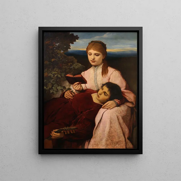 Leisure Hours - Gabriel von Max — framed artwork on a wall