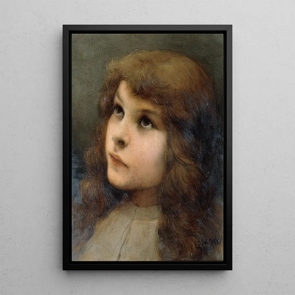 Head Study - Gabriel von Max — framed artwork on a wall