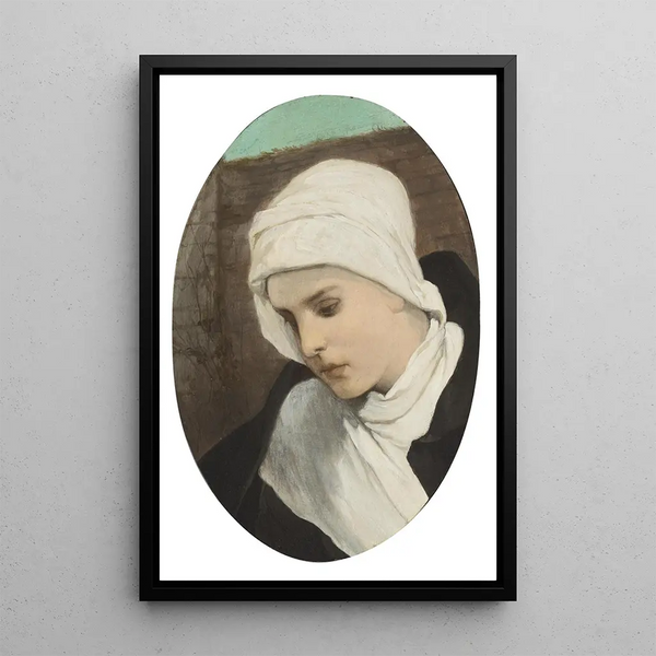 Head Study VI - Gabriel von Max — framed artwork on a wall
