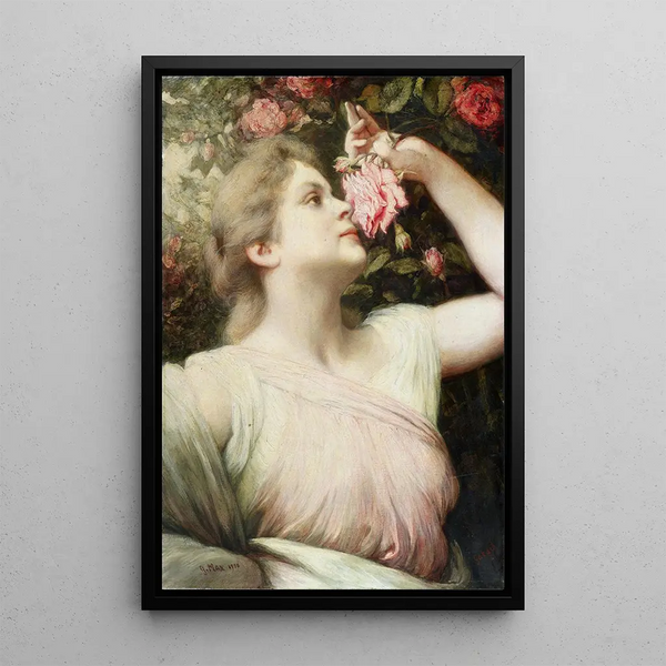 L'Odorat - Gabriel von Max — framed artwork on a wall