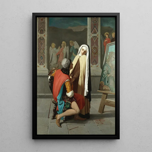 Filippo Lippi falling in love with Lucrezia Buti - Gabriele Castagnola — framed artwork on a wall