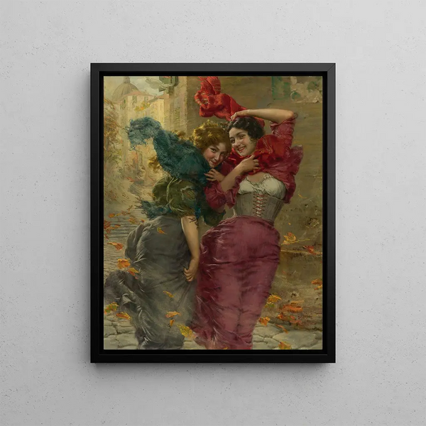 A Windy Day - Gaetano Bellei — framed artwork on a wall