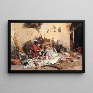 Joyful Childhood - Gaetano Chierici — framed artwork on a wall