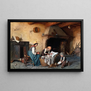La Bouillie - Gaetano Chierici — framed artwork on a wall