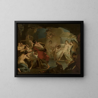 The Judgment of Diana on the Nymph Callisto - Gaetano Gandolfi — framed artwork on a wall