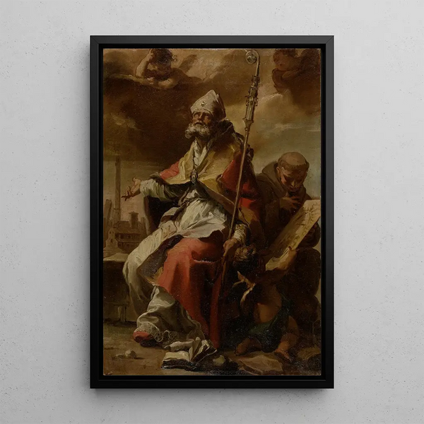 Saints Pétrone of Bologna and Bernardine of Siena - Gaetano Gandolfi — framed artwork on a wall