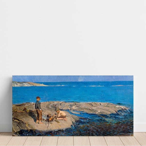 Reproduction of the painting Boys on a Rock - Venny Soldan-Brofeldt
