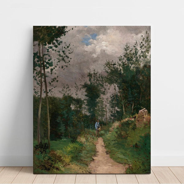 Reproduction of the painting Garde-champêtre in the Fontainebleau Forest (circa 1870) - Alfred Sisley
