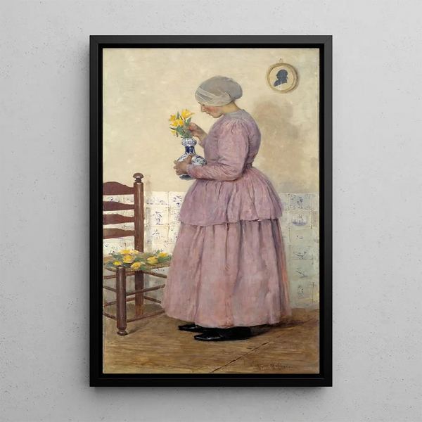 Arrangement of Tulips - Gari Melchers — framed artwork on a wall