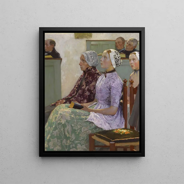 Messe du dimanche - Gari Melchers — framed artwork on a wall