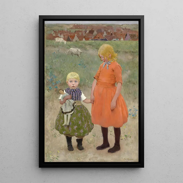 The Sisters - Gari Melchers — framed artwork on a wall