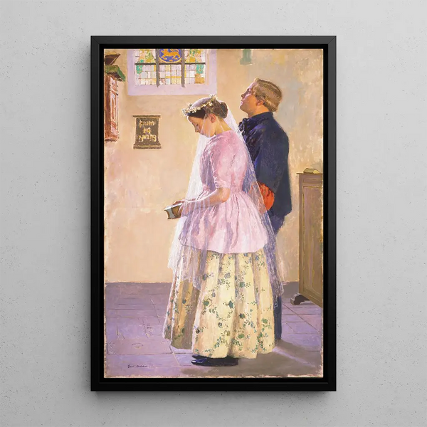The Marriage - Gari Melchers — framed artwork on a wall