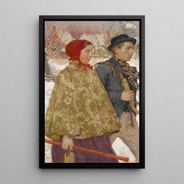 Winter Painting - Gari Melchers — framed artwork on a wall