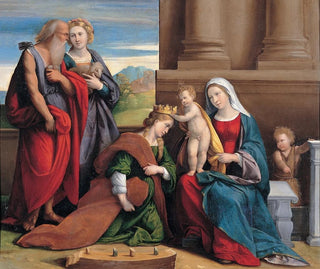 Saint Catherine's Coronation - Garofalo and workshop — artwork view