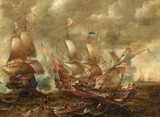 A naval battle - Gaspar van Eyck — artwork view