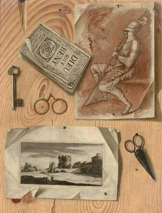 Trompe - l'œil au dessin représentant un soldat assis - Gaspard Gresly — artwork view