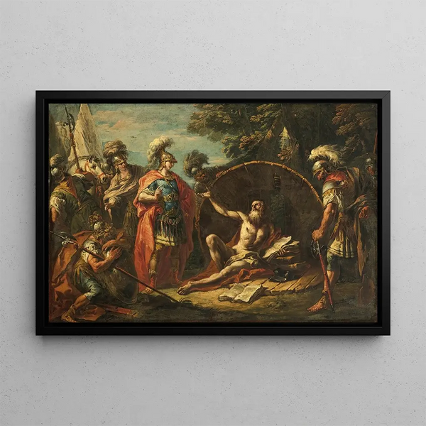 Alexandre et Diogène - Gaspare Diziani — framed artwork on a wall