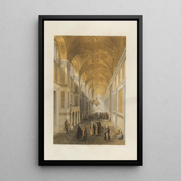 Aya Sofia Constantinople recently restored by order of S. M. the Sultan Abdulmedjid Pl02 - Gaspare Fossati — framed artwork on a wall