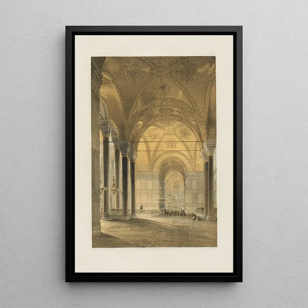 Aya Sofia Constantinople recently restored by order of S. M. the Sultan Abdulmedjid Pl07 - Gaspare Fossati — framed artwork on a wall
