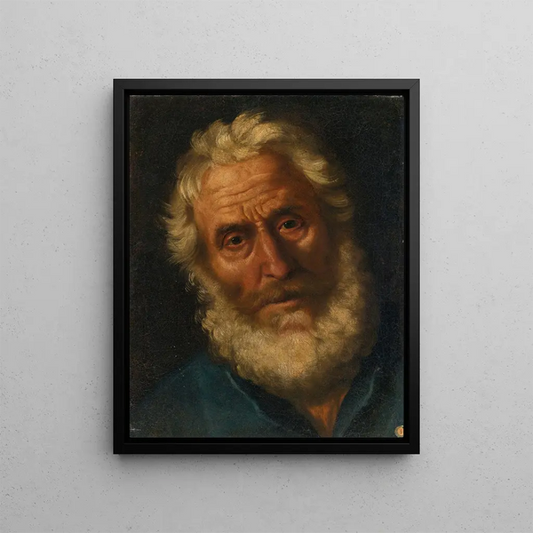 Head of a Philosopher - Gaspare Traversi — framed artwork on a wall