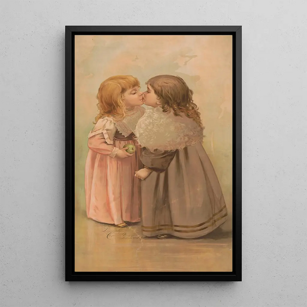 Kisses - Gast Lith Eng Co — framed artwork on a wall