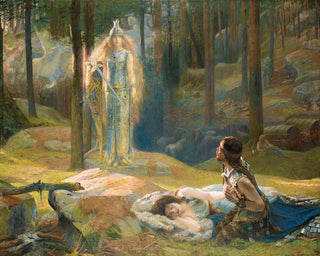 La révélation de Brynhild découvrant Sieglind et Sigmund - Gaston Bussière — artwork view