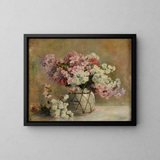 Flowers - Gaston Lecreux — framed artwork on a wall