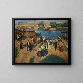 Le quai de Javel - Gaston Prunier — framed artwork on a wall
