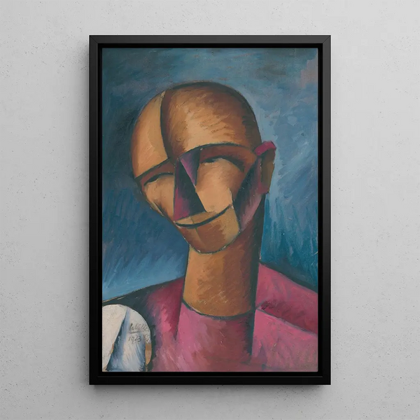 Head of Muse - Gejza Schiller — framed artwork on a wall