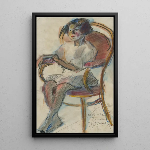 Study of a Child's Figure - Gejza Schiller — framed artwork on a wall