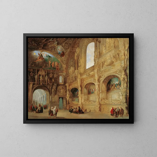 La chapelle Benavente à Medina de Rioseco - Genaro Pérez Villaamil — framed artwork on a wall