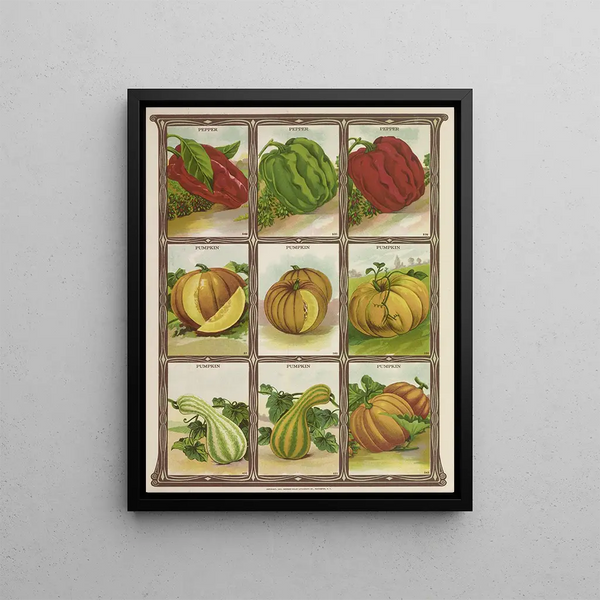 Pumpkin Painting - Genesee Valley Lithograph & Co.. — framed artwork on a wall