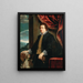 Portrait of a gentleman with his dog - Genoese School — framed artwork on a wall