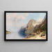 A fjord landscape - Georg Anton Rasmussen — framed artwork on a wall