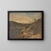 Boat in a Rocky Fjord - Georg Anton Rasmussen — framed artwork on a wall