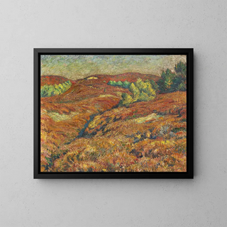 Autumn in the moorland - Georg Burmester — framed artwork on a wall