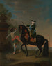 L'impératrice Élisabeth de Russie 1709-1762 à cheval accompagnée d'un page - Georg Christoph Grooth — artwork view