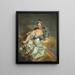 an allegorical representation of a young girl floating on a cloud - Georg David Matthieu — framed artwork on a wall