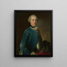 Portrait of a man in armor - Georg David Matthieu — framed artwork on a wall