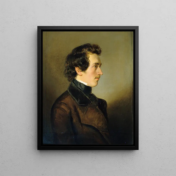 Leopold Brunner the Younger paints - Georg Decker — framed artwork on a wall