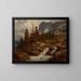 Chèvres près d'un ruisseau alpin - Georg Engelhardt — framed artwork on a wall