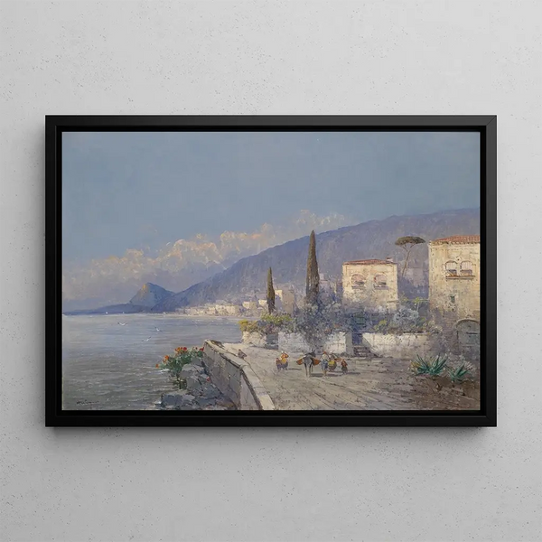 Capri Motif Painting - Georg Fischhof — framed artwork on a wall