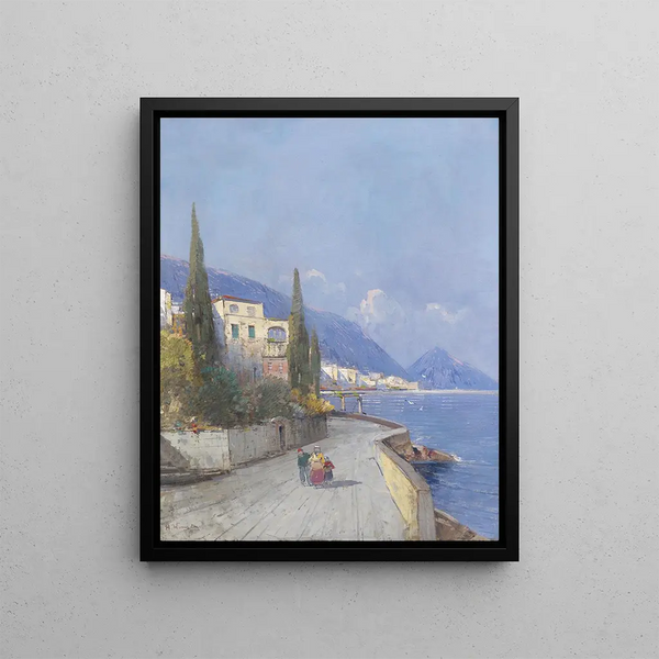 South View Painting - Georg Fischhof — framed artwork on a wall